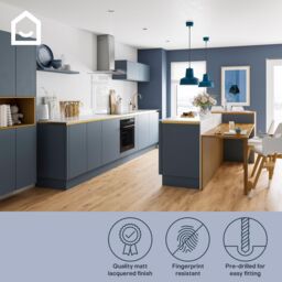GoodHome Alisma Matt Blue Slab 2 Drawer Front, Bridging Door & Bi-Fold Door, Pack Of 2 (H)340mm (W)797mm (T)18mm - thumbnail 7