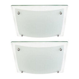 First Choice Lighting Set Of 2 Glacier - Two Tone Glass Flush Ceiling Lights - thumbnail 1