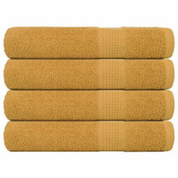 Berkfield Towels 4 Pcs Gold 100X200 Cm 360 Gsm 100% Cotton