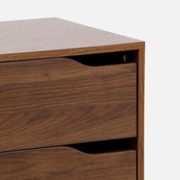 Sweeek - Tall Chest Of Drawers Wood Decor 4 Drawers Walnut 48X39.5X96 Cm - Nepal - thumbnail 4
