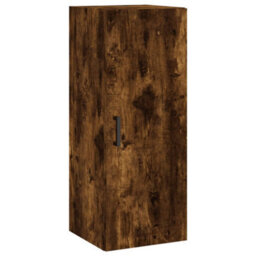 Berkfield Highboard Smoked Oak 34.5X34X180 Cm Engineered Wood - thumbnail 5