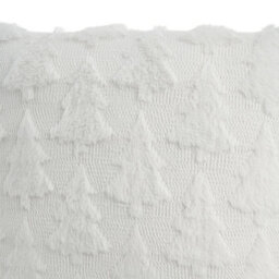 Living And Home 3D Christmas Tree Design White Cozy Soft Plush Throw Pillowcase Cushion Cover - thumbnail 6