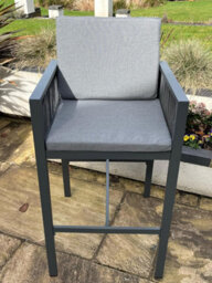 Garden Market Place Monaco Tall Garden Bar Table Dining Aluminium Set Complete With 4 Tall Chair Stools And Cushions - thumbnail 4