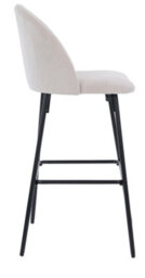 Nordlys Set Of 2 Bar Stools In Metal And Beige Velvet Modern Design Style Dining Room - thumbnail 7