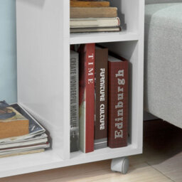 Sobuy Fbt48-W, Side Table End Table On Wheels With 2 Storage Shelves & Tablet Holder,white,w45Xd35Xh57.5 - thumbnail 7