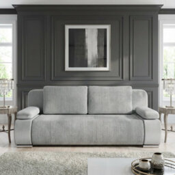 Emma M Corduroy Sofa Bed For Living Room Mdf Frame With Storage Loose Back Cushions 200X92X77 Cm Light Grey - thumbnail 2