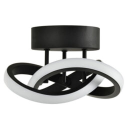 Happy Homewares Modern Led Black Ceiling Light With Swirl Thick Metal Strip Creates 1253 Lumens - thumbnail 3