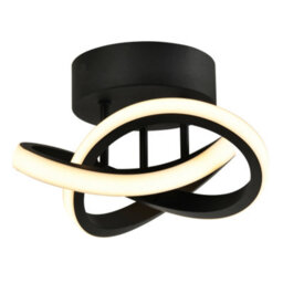 Happy Homewares Modern Led Black Ceiling Light With Swirl Thick Metal Strip Creates 1253 Lumens - thumbnail 2