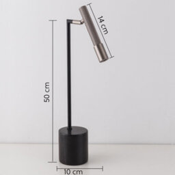 Harper Living Led Black And Pewter Desk Table Light With Marble Base, Adjustable Light Head With Touch Dimmer Switch - thumbnail 7