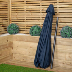 Samuel Alexander 2.7M Blue Havana Garden Patio Parasol With Crank Handle - thumbnail 4