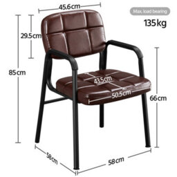 Yaheetech Set Of 2 Upholstered Reception Chair With Armrest Brown - thumbnail 3