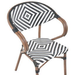 Beliani Garden Dining Set 4 Seater Caspri Pe Rattan Black/ White - thumbnail 9