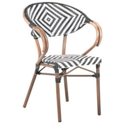 Beliani Garden Dining Set 4 Seater Caspri Pe Rattan Black/ White - thumbnail 6