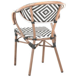 Beliani Garden Dining Set 4 Seater Caspri Pe Rattan Black/ White - thumbnail 8