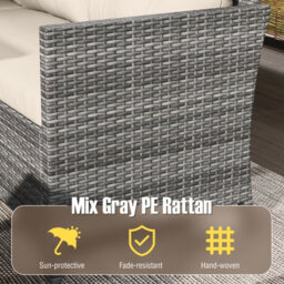 Costway 7 Pieces Patio Conversation Set Outdoor Pe Rattan Sectional Sofa Set With Cushions-White - thumbnail 5
