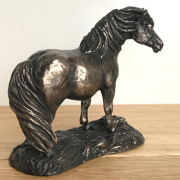 Animal Crackers Shetland Pony Horse Figurine In Solid Cold Cast Bronze Designed By Harriet Glen - thumbnail 3