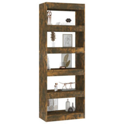 Berkfield Book Cabinet/room Divider Smoked Oak 60X30X166 Cm Engineered Wood - thumbnail 4