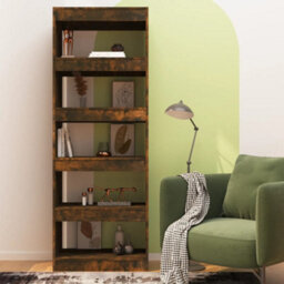 Berkfield Book Cabinet/room Divider Smoked Oak 60X30X166 Cm Engineered Wood - thumbnail 3