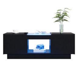 Led Coffee Table With Storage, 2 Tiers And 2 Drawers - thumbnail 9