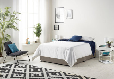 Somnior Beds Somnior Tweed Coffee Memory Foam Divan Bed With Mattress And 2 Drawers - Small Double - image 1