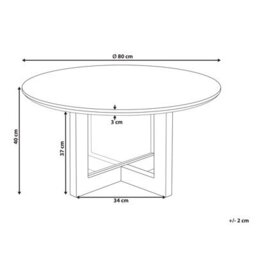 Wyld And Coco Luxeliving Light Brown Round Coffee Table 80 Cm Diameter Mdf Top With Rattan Base - thumbnail 3