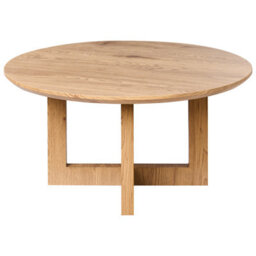 Wyld And Coco Luxeliving Light Brown Round Coffee Table 80 Cm Diameter Mdf Top With Rattan Base - thumbnail 5