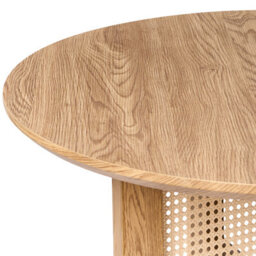 Wyld And Coco Luxeliving Light Brown Round Coffee Table 80 Cm Diameter Mdf Top With Rattan Base - thumbnail 6