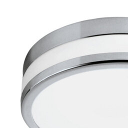 Eglo Led Palermo Bathroom Wall Or Ceiling Light, 1000 Lumen Output, Warm White 3000K, Ip44 Chrome & Satin Glass - thumbnail 3