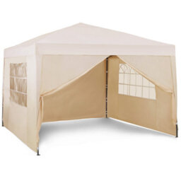Vonhaus Pop Up Gazebo 3M X 3M, Heavy Duty Garden Marquee Shelter Canopy With Removable Sides, Leg Weights And Storage Bag