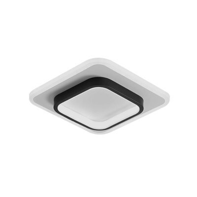 Square Black Led Ceiling Light Panel Contemporary Flush Mount Lamp For Living Room And Bedroom - image 1