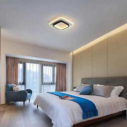 Square Black Led Ceiling Light Panel Contemporary Flush Mount Lamp For Living Room And Bedroom - thumbnail 5