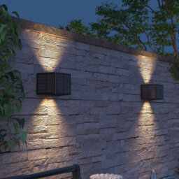 Calex Caserta Solar Wall Black  Light Up And Down Outdoor Waterproof 2 Pack - thumbnail 5