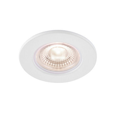GoodHome Hodgkin Matt White Fixed Led Fire-Rated Neutral White Downlight Ip65 - image 1