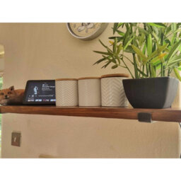 Garden Troughs and Planters Rustic Wood Shelf, Reclaimed Scaffold Board 100Cm / 1M Long With Brackets And Fixings - Antique Pine - thumbnail 4