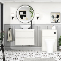 Royal Bathrooms Royal Bathroom Elmore 700mm Classic White Wall Mounted Bathroom Vanity Unit 2 Drawer Plain White Worktop With Breeze Basin - thumbnail 5