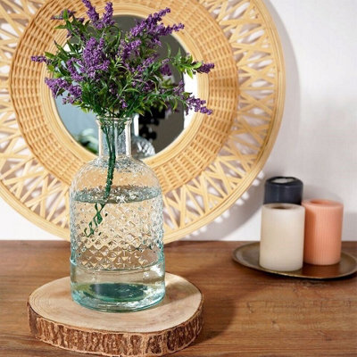 Urbn-Living Urbnliving 24Cm Height Bottle Glass Honeycomb Design Flowers Arrangements Vase - image 1
