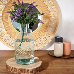 Urbn-Living Urbnliving 24Cm Height Bottle Glass Honeycomb Design Flowers Arrangements Vase - thumbnail 1
