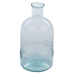 Urbn-Living Urbnliving 24Cm Height Bottle Glass Honeycomb Design Flowers Arrangements Vase - thumbnail 4