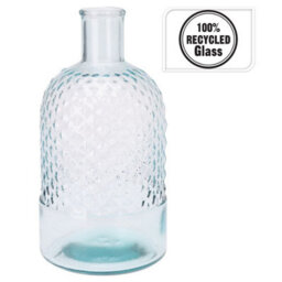 Urbn-Living Urbnliving 24Cm Height Bottle Glass Honeycomb Design Flowers Arrangements Vase - thumbnail 7