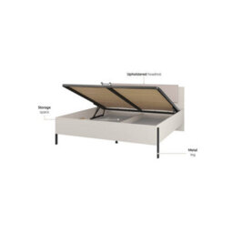 Arte Cashmere Eu Super King Ottoman Bed 180X200Cm - Extra Space With Hidden Storage & Upholstered Headboard - thumbnail 3
