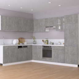 Berkfield Hanging Glass Cabinet Concrete Grey  60X31X60 Cm Engineered Wood - thumbnail 3