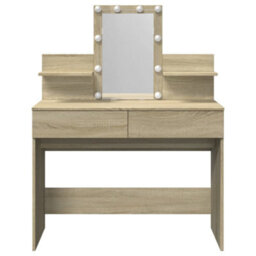 Berkfield Dressing Table With Led Sonoma Oak 100X40X130 Cm - thumbnail 5