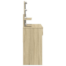 Berkfield Dressing Table With Led Sonoma Oak 100X40X130 Cm - thumbnail 6