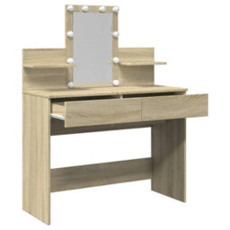 Berkfield Dressing Table With Led Sonoma Oak 100X40X130 Cm - thumbnail 9
