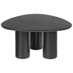 Wyld And Coco Black Engineered Wood Triangular Coffee Table 75 X 75 Cm Retro Triangle - thumbnail 1