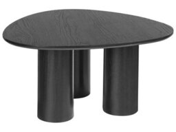 Wyld And Coco Black Engineered Wood Triangular Coffee Table 75 X 75 Cm Retro Triangle - thumbnail 3