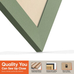 "AK Frames 25X17"" Green Modern Vinyl Record Frame With Ivory Mount For 12 Inch Lp Cover & Disc - Overlapped Design" - thumbnail 3