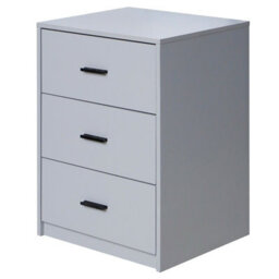Urbn-Living Urbnliving Height 56Cm 3 Drawer Wooden Bedroom Bedside Cabinet Furniture Grey Drawers Storage Nightstand Side Table - thumbnail 1