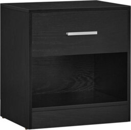 Songmics Vasagle Side Table With Drawer, End Table With Storage Space, Handle, For Bedroom Or Living Room, Classic Black - thumbnail 5