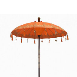 Serenityy Bali Patio Parasol - Hand-Loomed Cotton - Orange - 2.0M Height - 1.5M Canopy